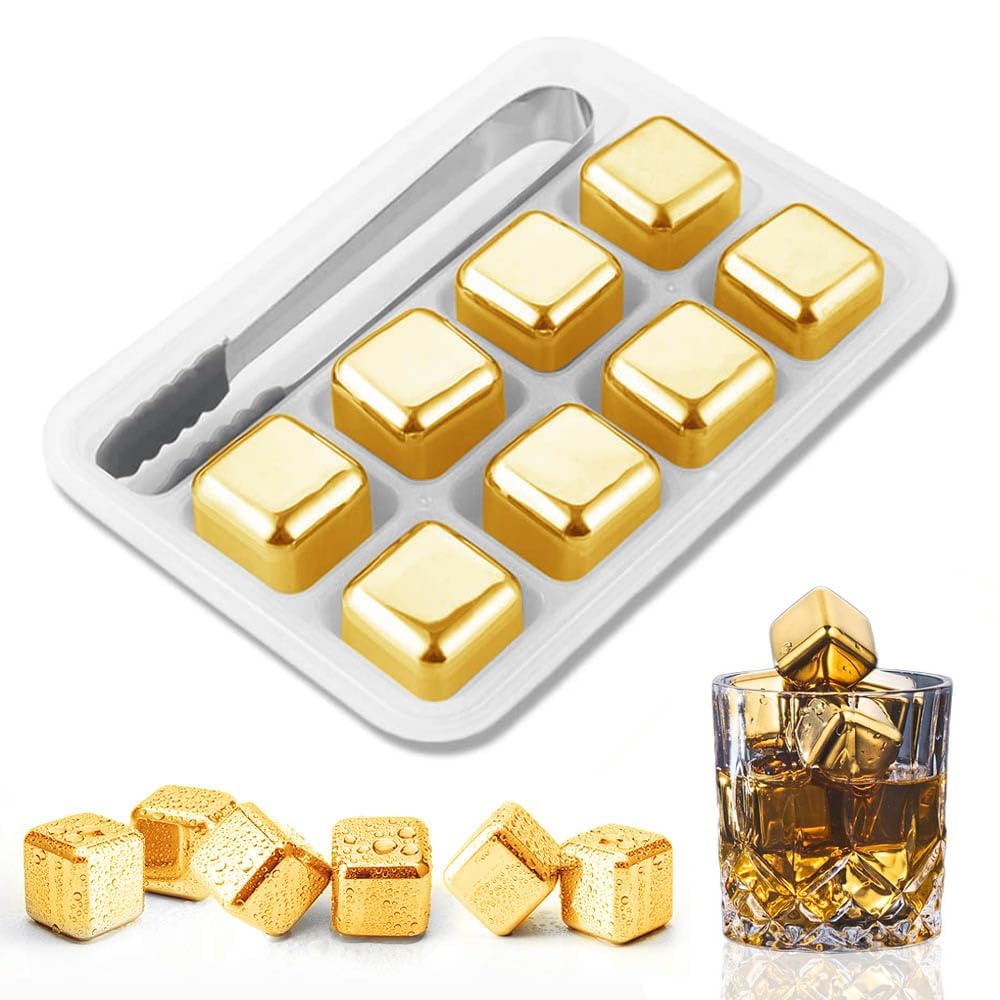 Whiskey Stone Set - Gold and Siver Metal Cooling Rocks
