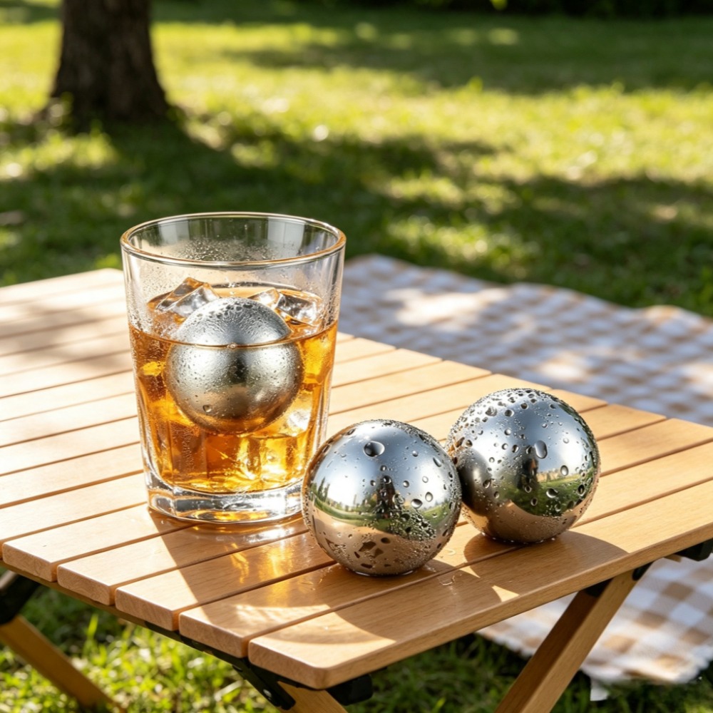 Wine Beer Refrigerator - Reusable Ice Cubes & Metal Chilling