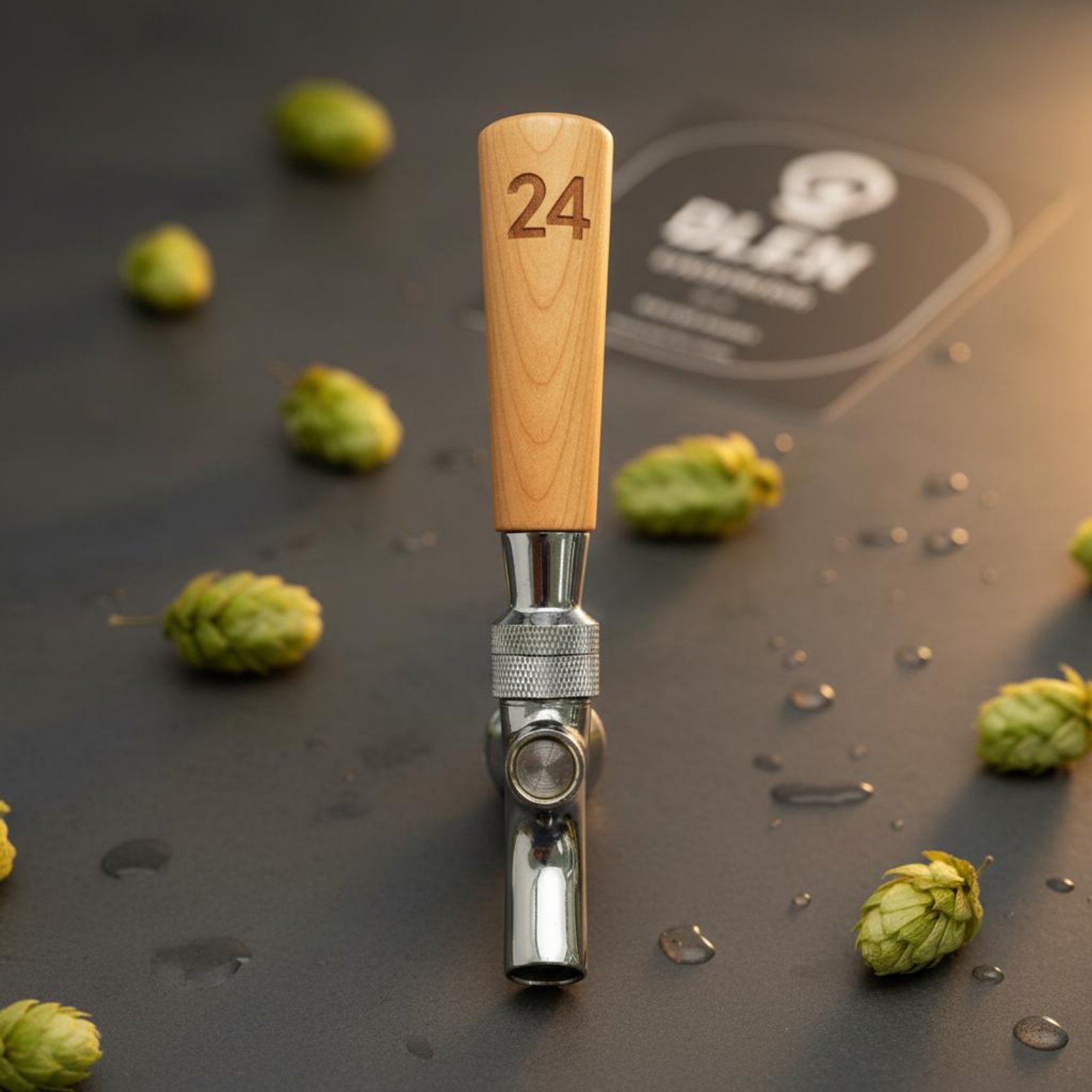 Wine Beer & More - Short Wooden Beer Handle Solid Wood