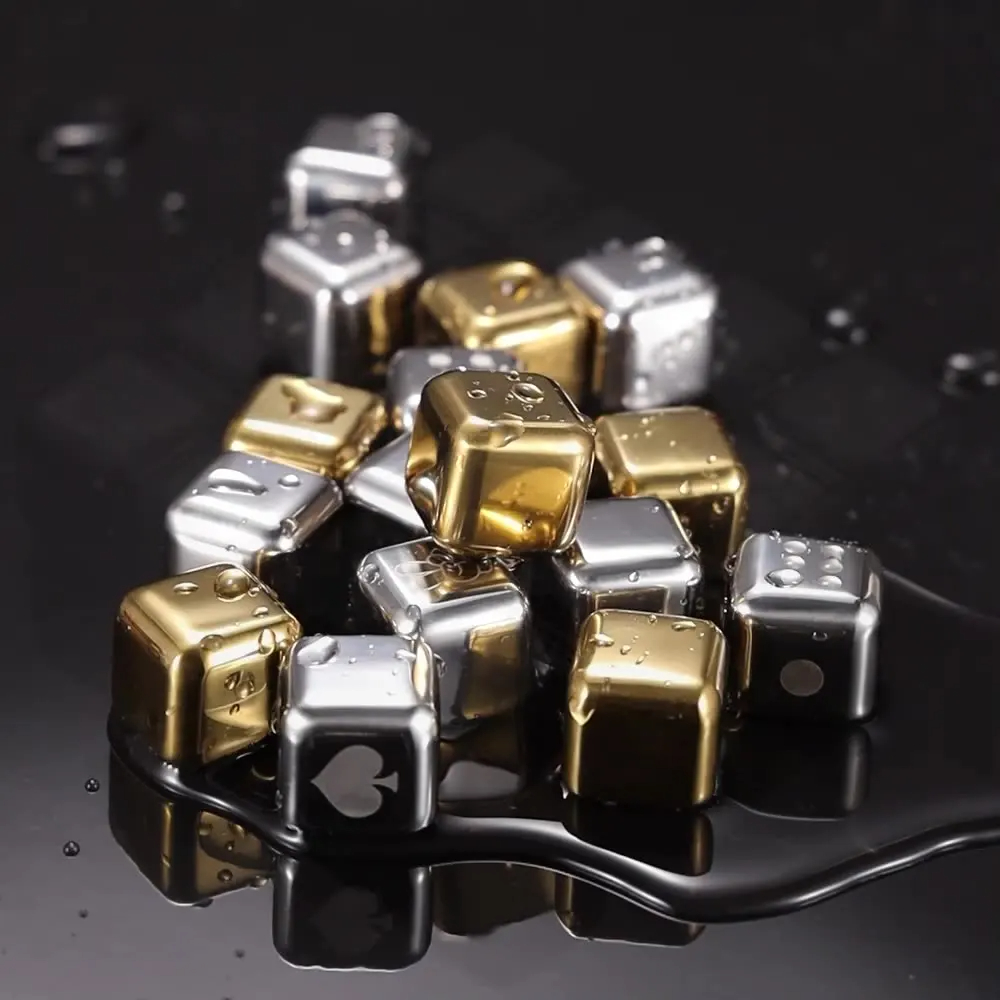 Gold and Siver Metal Cooling R - Whiskey Stone Set review and price