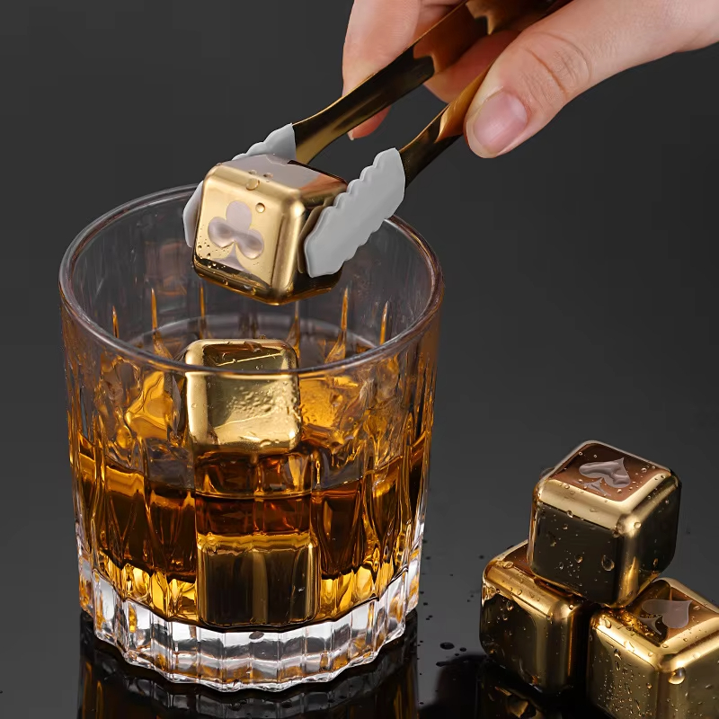 Gold and Siver Metal Cooling R - Whiskey Stone Set review and price