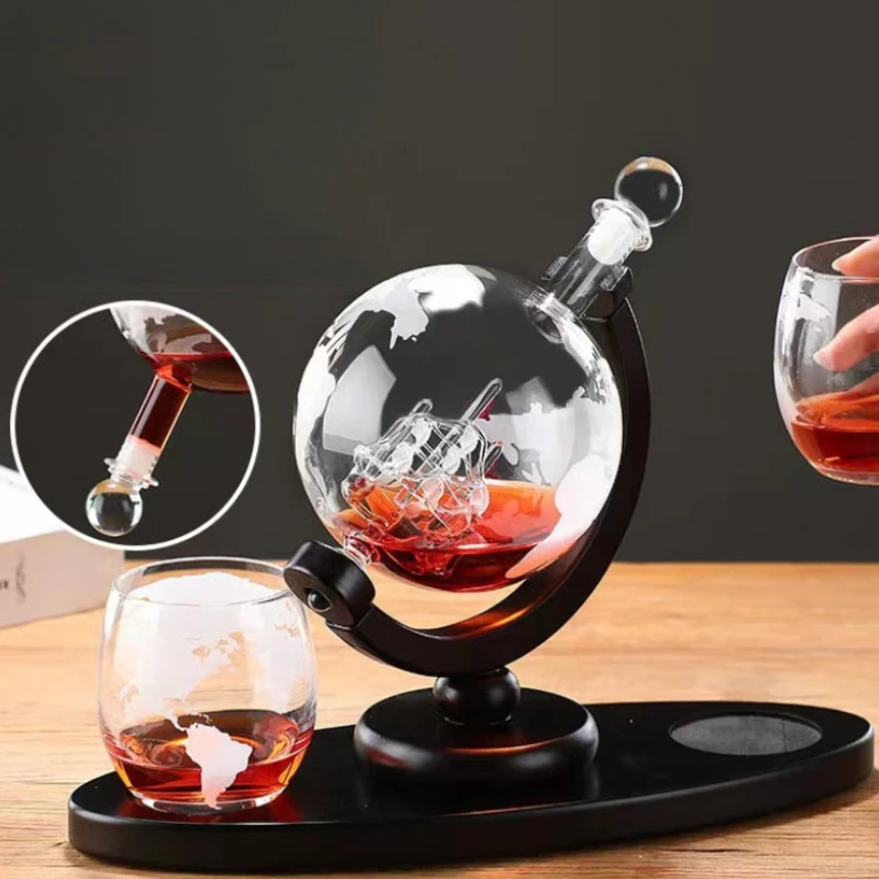 Globe Shaped Whiskey Decanter  - Whiskey Stone Set review and price