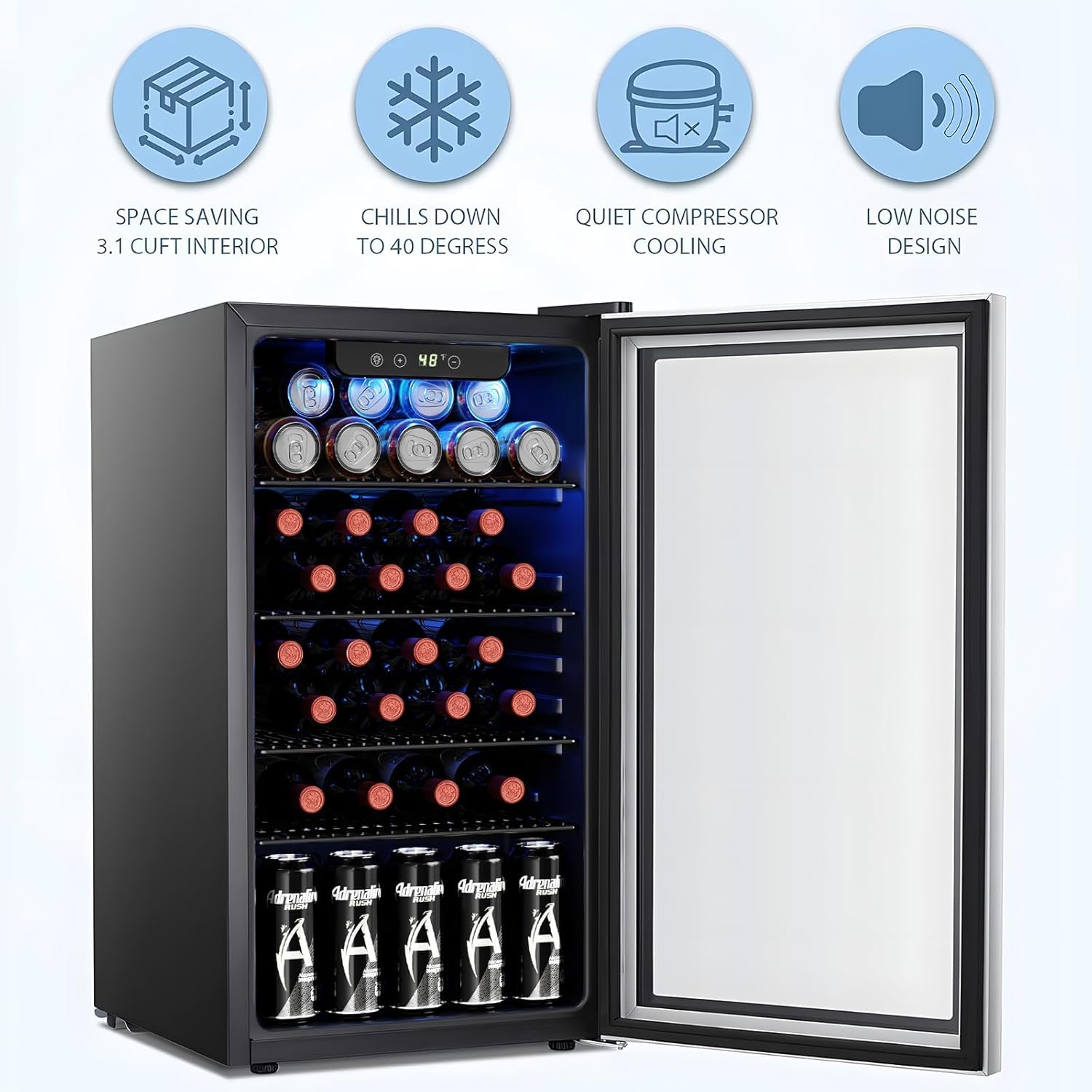 26 Bottle 130 Can Wine Cooler/ - Wine Beer Refrigerator review and price