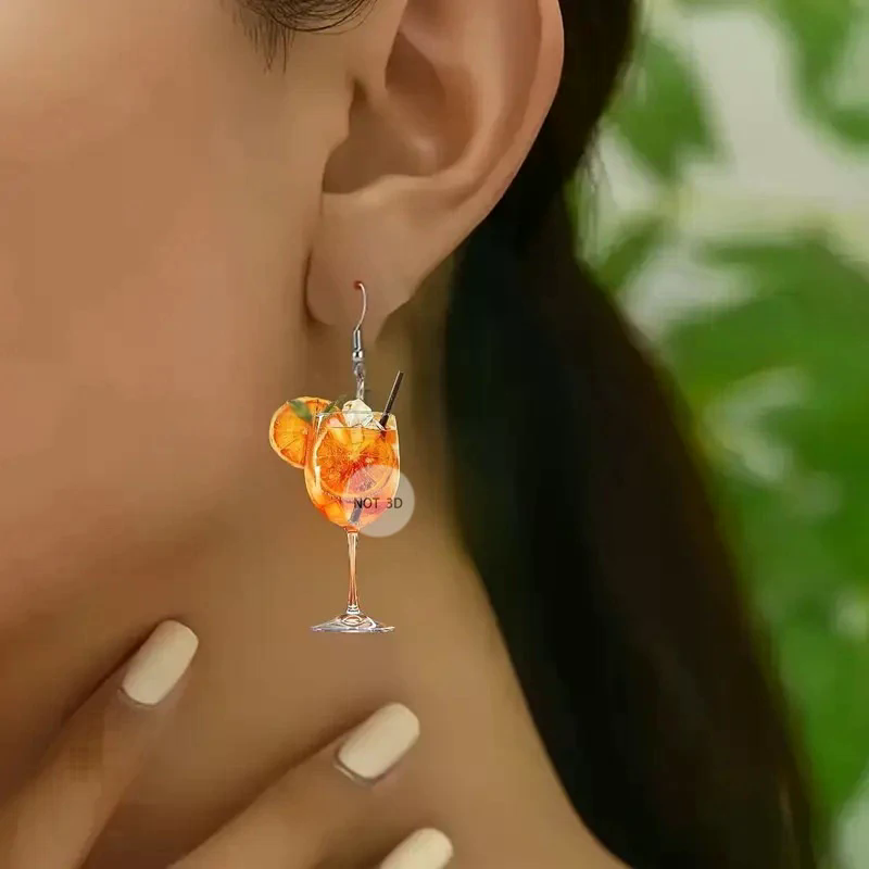 Fashion 2D Flat Design Earring - Wine Beer Festival review and price