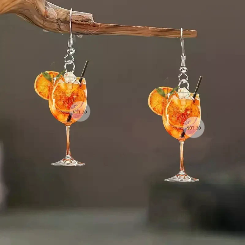 Fashion 2D Flat Design Earring - Wine Beer Festival review and price