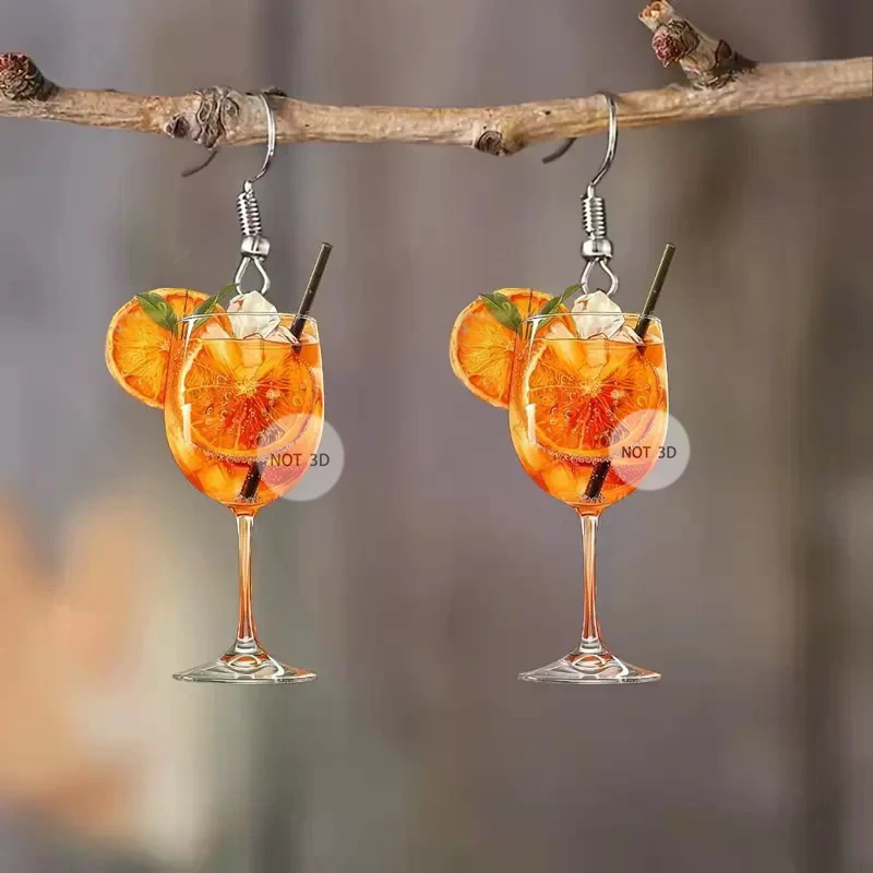 Fashion 2D Flat Design Earring - Wine Beer Festival review and price