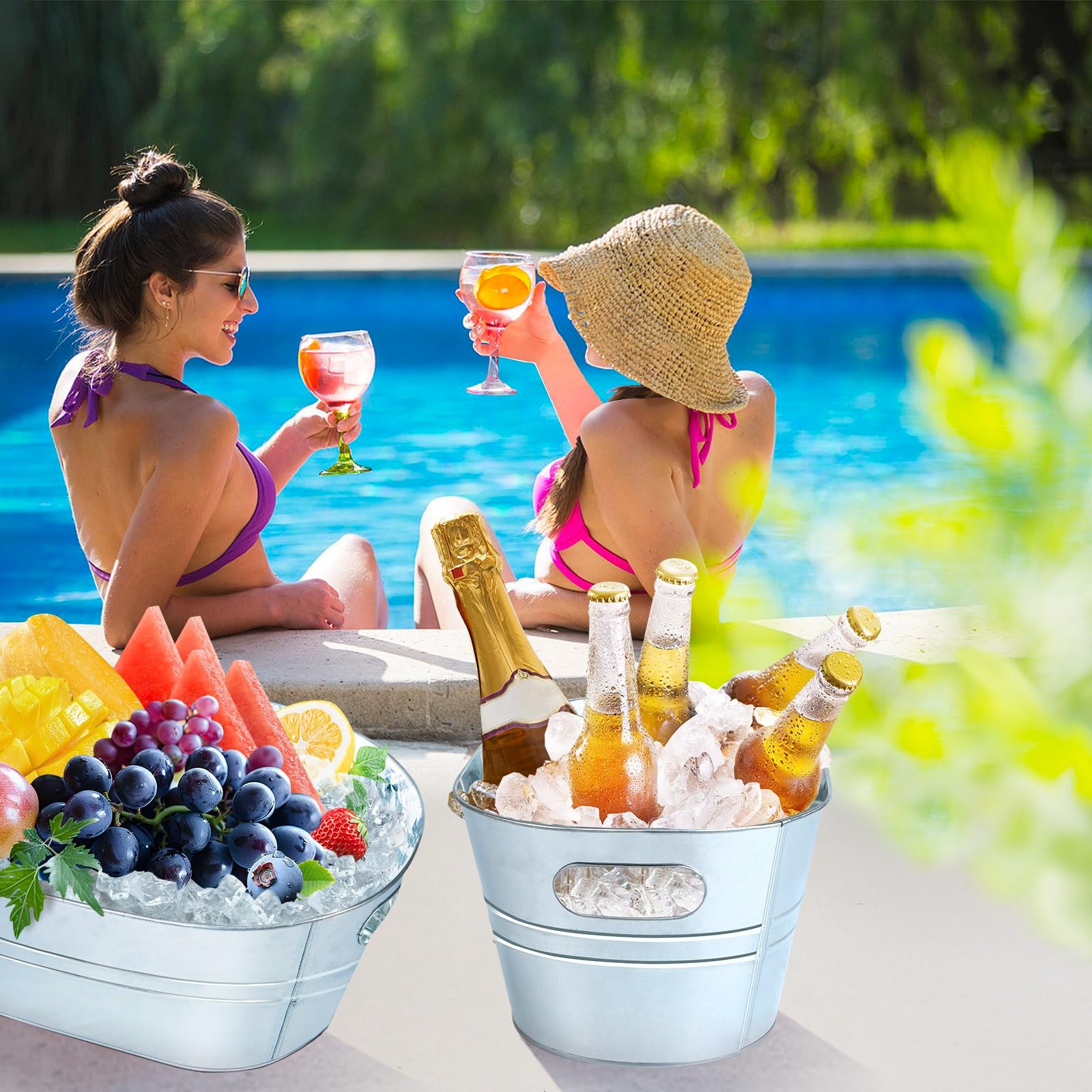 Galvanized Metal Ice Buckets W - Wine Beer Cocktail review and price