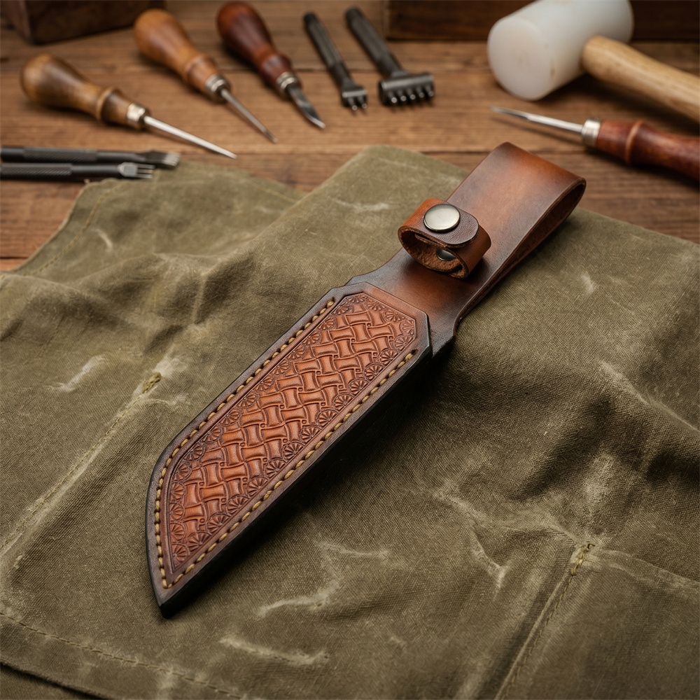 Brown Hand-embossed Leather Fi - Cocktail Shaker Set review and price